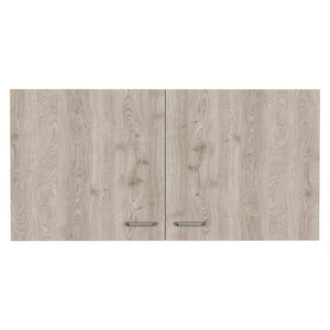 Wall Cabinet Two Doors, Two Internal Shelves - White / Light Gray