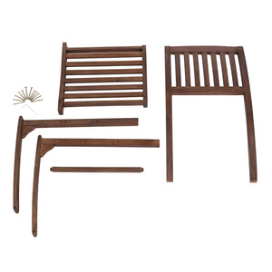 Acacia Patio Dining Chair (Set of 2), Solid Indoor Outdoor Comfortable Seat Brown, Modern Farmhouse Chair For Kitchen, Bedroom, Living Room - Brown