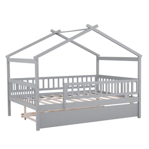 Creativity House Bed With Twin Size Trundle