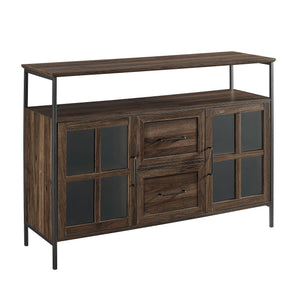 Modern 3 Door Buffet - Dark Walnut