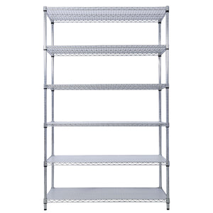 6 Tier 6000Lbs Capacity Nsf Metal Shelf Wire Shelving Unit, Heavy Duty Adjustable Storage Rack With Wheels & Shelf Liners For Commercial Grade Utility Steel Storage Rack