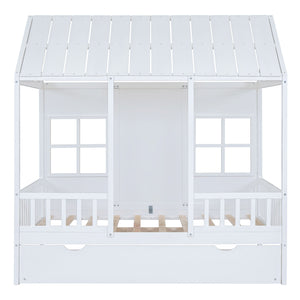 House Bed With Twin Size Trundle, Daybed