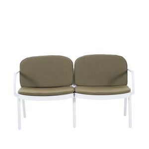 Luna - Outdoor Patio Loveseat - White / Green