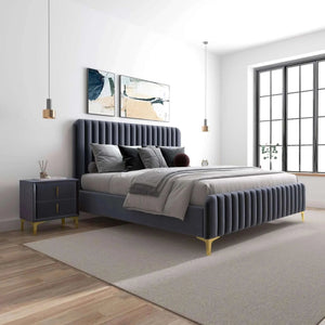 Bethany - Queen Upholstered Platform Bed - Gray