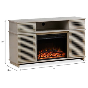 Modern Cabinet With Adjustable Shelves And Remote Controlled Fireplace