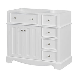 Vanity Without Basin Sink, Frame Bathroom Storage Cabinet, Freestanding Vanity With 3 Drawers & Adjustable Shelf