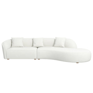 Elijah - Japandi Curvy Sectional Sofa - Beige
