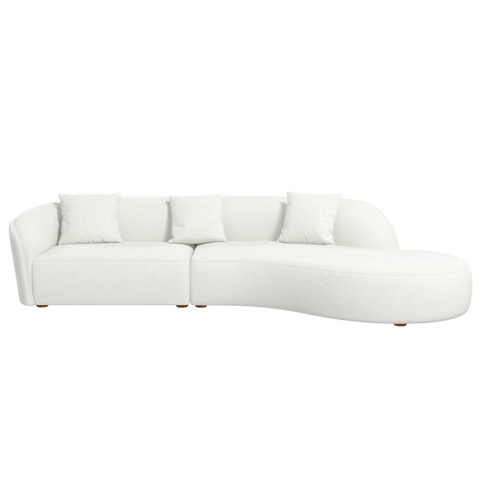 Elijah - Japandi Curvy Sectional Sofa - Beige