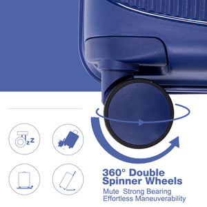 3 Piece Set Expandable Hardshell Suitcase Double Spinner Wheels