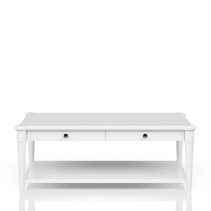 Cocktail Table With Two Storage Drawers And Casters
