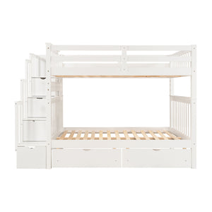 Bunk Bed With Shelves And 6 Storage Drawers