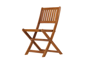 3 Piece Acacia Bistro Set, Folding Patio Furniture With 1 Coffee Table And 2 Foldable Chairs