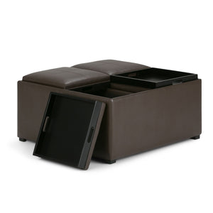 Avalon - Square Coffee Table, Storage Ottoman