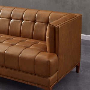 Mara - Tufted Sofa - Cognac / Tan