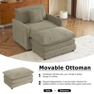 Modern Modular Sofa With Side Storage Pockets For Living Room