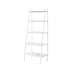 Modern Ladder Bookshelf - White / White