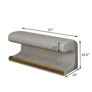 Modern Upholstered Entryway Bench With LED Sensor Light
