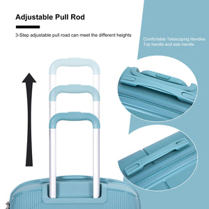 Hardshell Suitcase Double Spinner Wheels Pp Luggage Sets Lightweight Durable Suitcase With Tsa Lock, 3 Piece Set (20/24/28) - Dark Blue