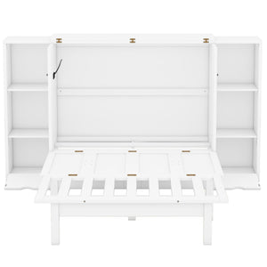 Murphy Bed With Shelves, Drawers And USB Ports