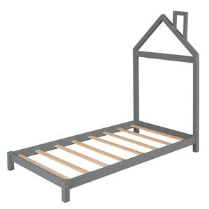 Platform Bed With House Shaped Headboard