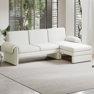 Convertible Futon Sofa Bed With Adjustable Backrest, Reversible Chaise Lounge And 2 Removable Armrest Pillows