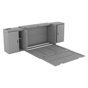 Murphy Bed With Shelves, Cabinets And USB Ports
