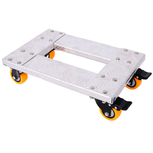 Heavy Duty Furniture Dolly Trolley Car, Aluminum Frame With 3'' Tpu Professional Casters, Brake Option