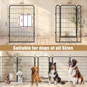 Heavy Duty Metal Playpen With Door, Dog Fence Pet Exercise Pen