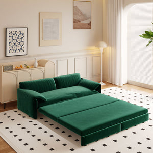 Pull Out 3 In 1 Convertible Sleeper Sofa With Side Storage, Multi Functional