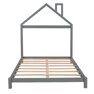 Platform Bed With House Shaped Headboard