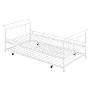 Daybed With Curved Handle Design And Trundle