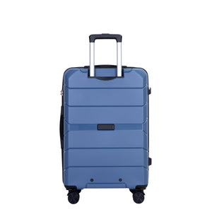 Hardshell Suitcase Spinner Wheels Pp Luggage Sets Lightweight Durable Suitcase With Tsa Lock, 3 Piece Set (20/24/28) - Blue