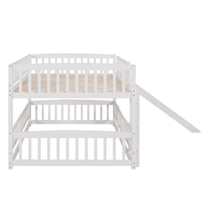 Low Bunk Bed With Slide, Fence And Ladder