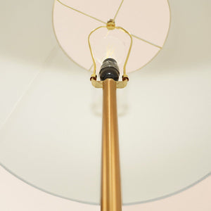 Celestial - Modern Floor Lamp With Accent Table With Large Shade - Gold / White