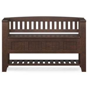 Acadian - Entryway Storage Bench With Shelf - Brown