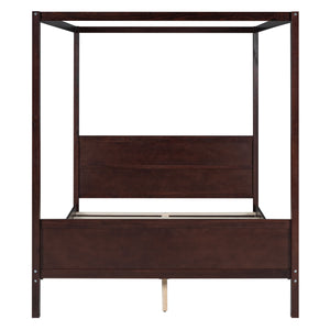 Canopy Platform Bed With Headboard And Footboard, Slat Support Leg
