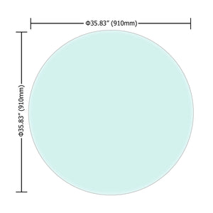 36" Round Tempered Glass Table Top Black Glass Thick Beveled Polished Edge