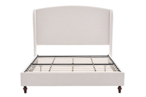 Windsor - Tall Headboard Upholstered Wingback Bed Premium Minimalist Designs No Box Spring Needed