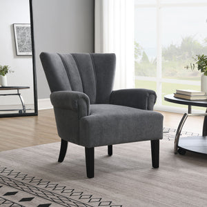 Modern Accent Arm Chair With Channel Back