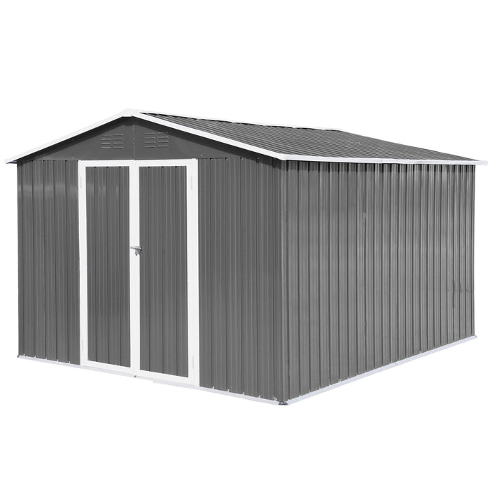 10' x 8' Garden Sheds Outdoor Storage Sheds - Gray