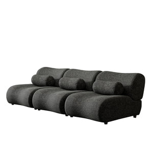 Contemporary Modular 3 Seat Sectional With Deep Seating, Soft Backrest