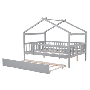 Creativity House Bed With Twin Size Trundle
