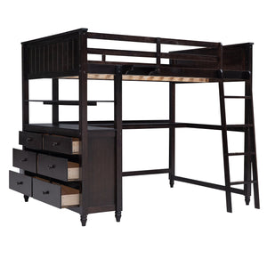 Loft Bed With Drawers With Desk And Shelves