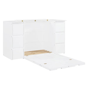 Murphy Bed With Drawers, Cabinets, And USB Ports