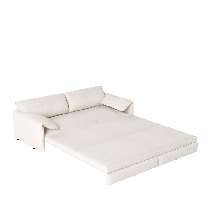 Pull Out 3 In 1 Convertible Sleeper Sofa With Side Storage, Multi Functional