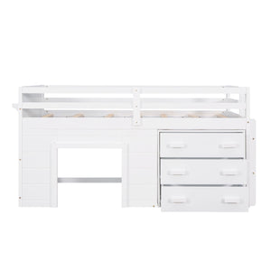 Loft Bed With Cabinet And Shelf