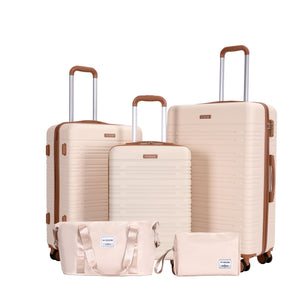 5 Piece Set Hard Case Spinner Wheels Luggage Sets With Tsa Lock