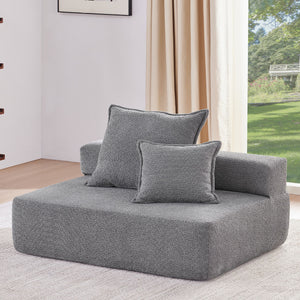 Frame For Oversized Modular U Shaped Sectional, Floor Couch Convertible Compressed Couch Spacious Foam Filled Sofa