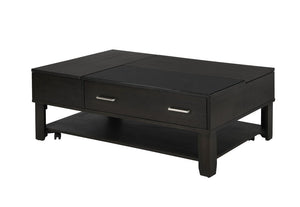 Bruno - Wooden Table With Tempered Glass Top And Drawer