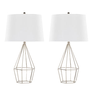 Diana - Contemporary Table Lamp (Set of 2) - Polished Nickel / Black Satin